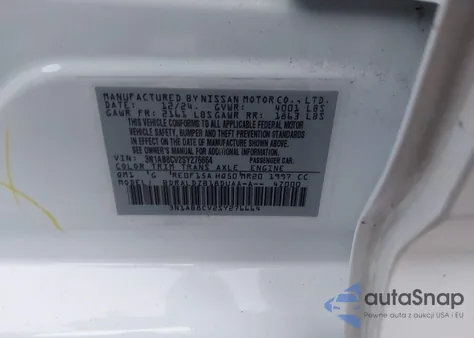 2025 Nissan Sentra Sv из США, поврежденный, VIN 3N1AB8CV2SY276664